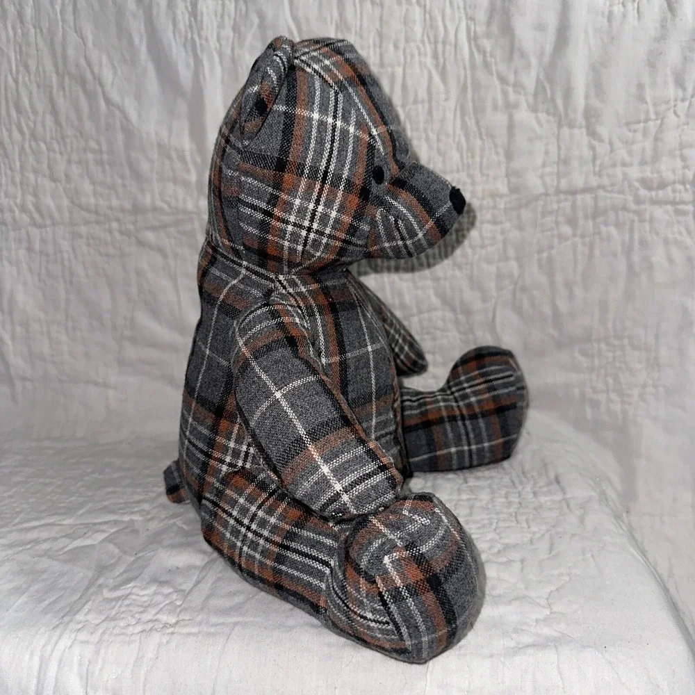 Morgan Cute Plaid Bear Door Stopper